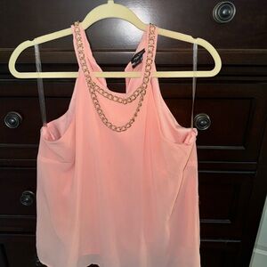 Pink Sleeveless Top with Chain Detail